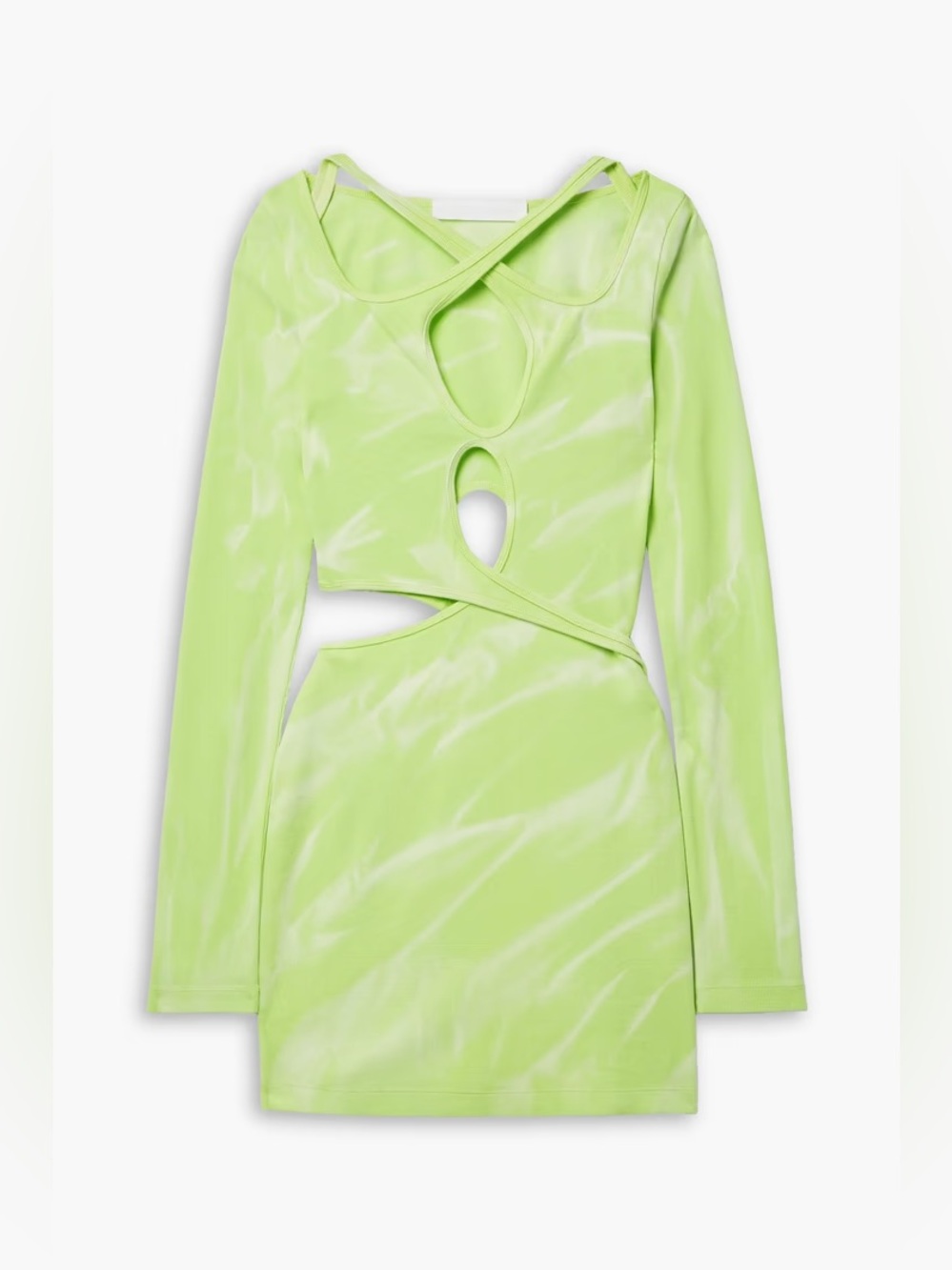 DION LEE Interlink cutout tie-dyed stretch-cotton mini dress UK 10/US 6 MSRP$590